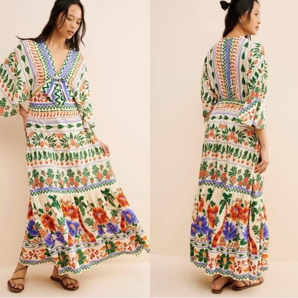 L6. FARM Rio Multicolor Floral Maxi Dress - Picture 1 of 2